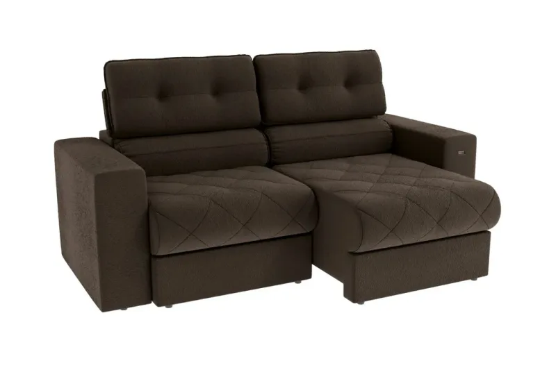 Sofá Delta Retrátil 2,3M S184N-2-A062 Boucle Chocolate - Kappesberg