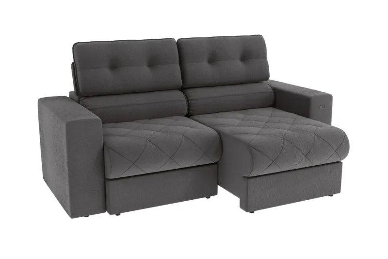 Sofá Delta Retrátil 2,3M S184N-2-A061 Boucle Chumbo - Kappesberg
