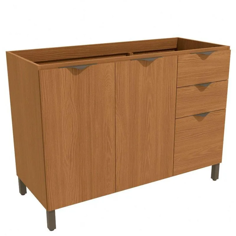 Balcão De Pia Benoá BEJ725-CN 2 Portas 3 Gavetas 120cm Sem Pia