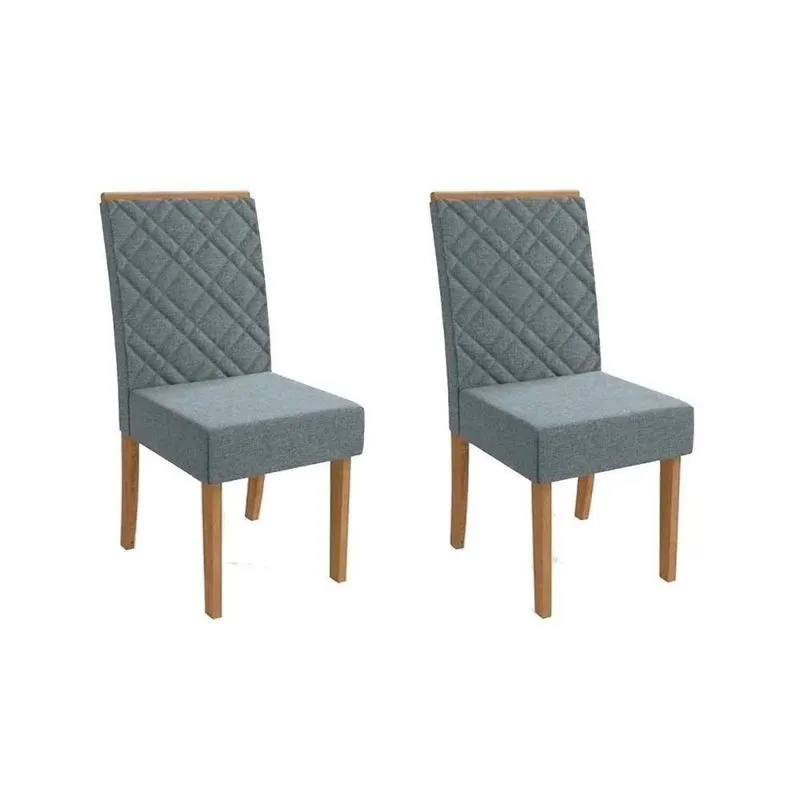 Cadeira Sala De Jantar 2cad149fr Kit 2 Un Freijo/linho Cinza A056 - Kappesberg