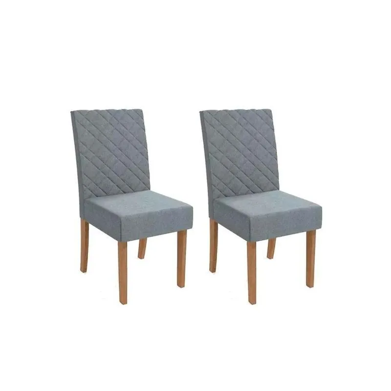 Cadeira Sala De Jantar 2cad133ng Kit 2 Un Nogueira/veludo Cinza Titanio A050 - Kappesberg