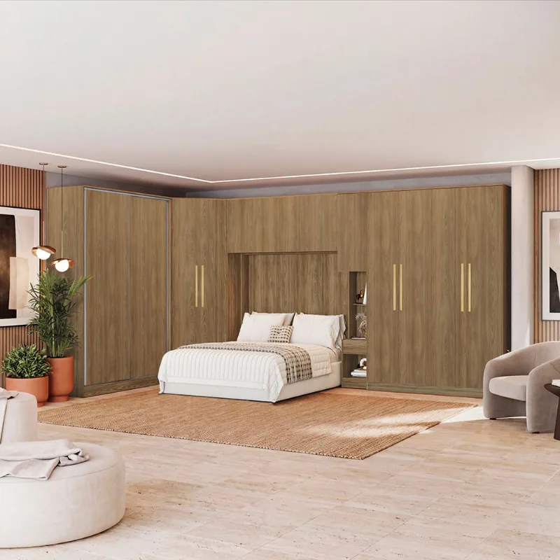 Quarto Modulado Kappesberg Adapt Nogueira 6 peças