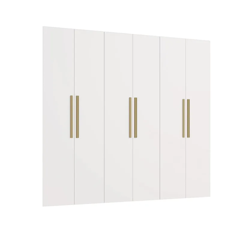 Conjunto 6 Portas de Bater 6 Puxadores Kappesberg Adapt Branco 218cm x 39cm