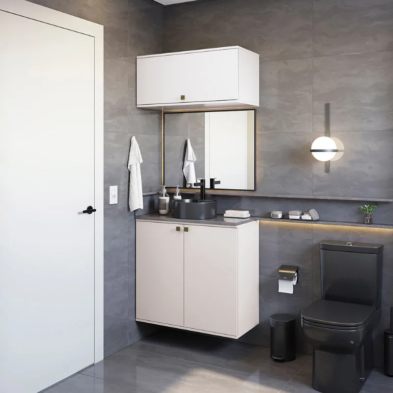 Conjunto para Banheiro com Basculante Kappesberg Celeste 2 Peças Branco 80cm