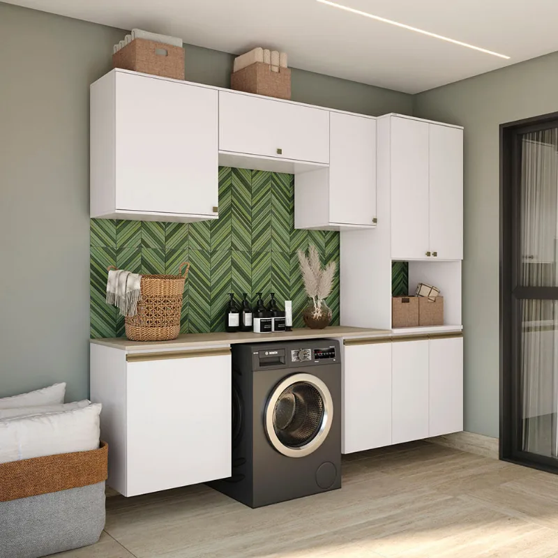 Lavanderia Modulada Kappesberg Celeste 6 Peças Branco 250cm