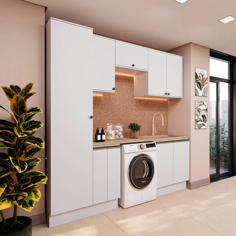 Lavanderia Modulada Kappesberg Celeste 7 Peças Branco 230cm