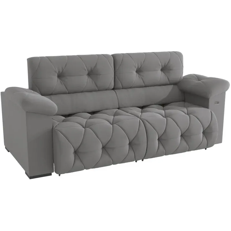 Sofá Retrátil e Reclinánel Luxor Kappesberg S198-2-a050 Deluxe Titânio260cm