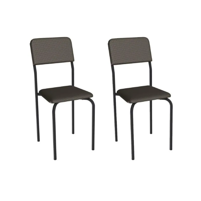 Cadeira Sala de Jantar Ibiza 2C133PRF Aço Kit 2 Un Preto/ano Marrom - Kappesberg