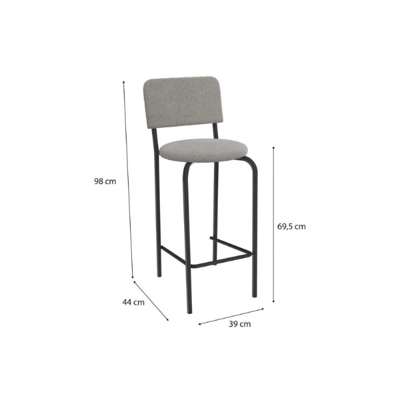 Banqueta Sala de Jantar Capri 1B715PRF Aço 1 Un Preto/ano Preto - Kappesberg