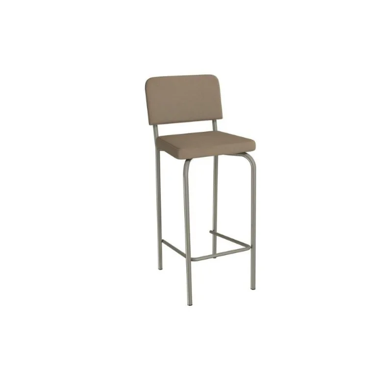 Banqueta Sala de Jantar Fiji 1B712NK Aço 1 Un Niquel/Suede Cappuccino - Kappesberg