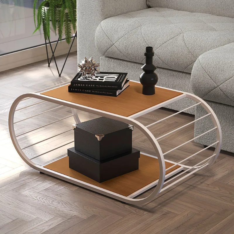 Mesa de Centro Kappesberg Linha Industrial Canela/Branco