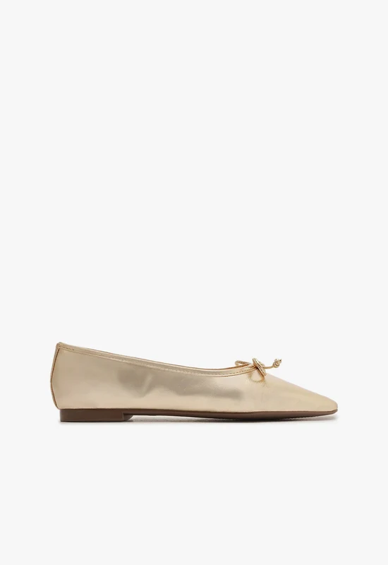 Arissa Gold Leather Ballet Flat 10.5 / Gold / Metallic Leather