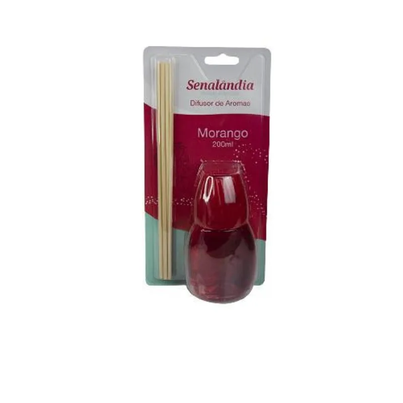 Kit C/12 Difusor De Ambiente 200ml Morango Blister Senalândi
