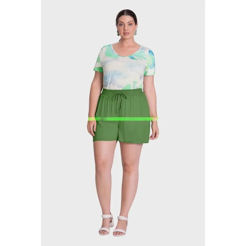 Blusa Plus Size Lunender Estampada Verde