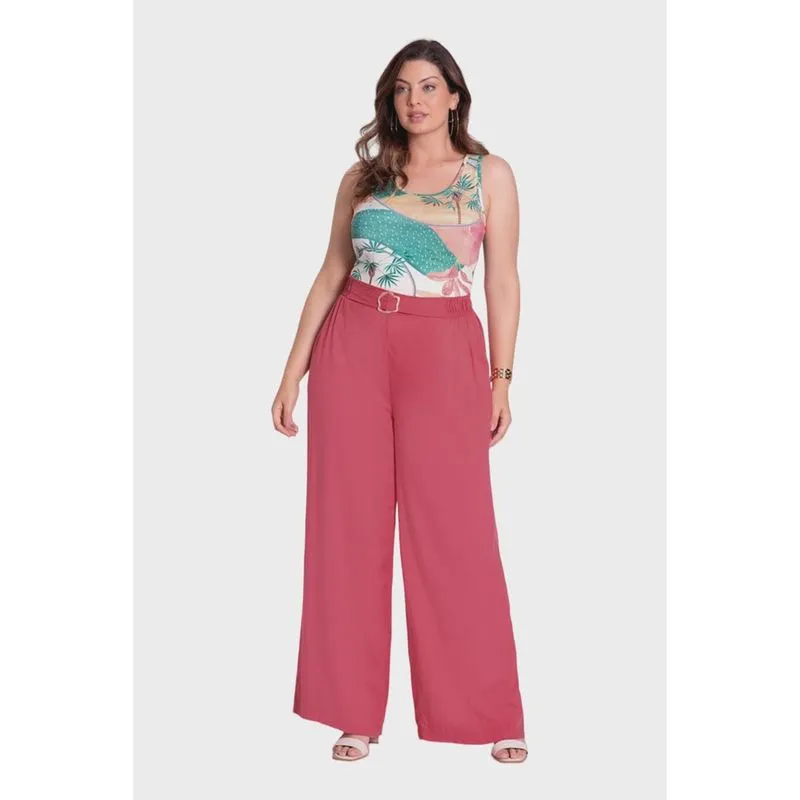 Regata Plus Size Lunender Estampada Verde