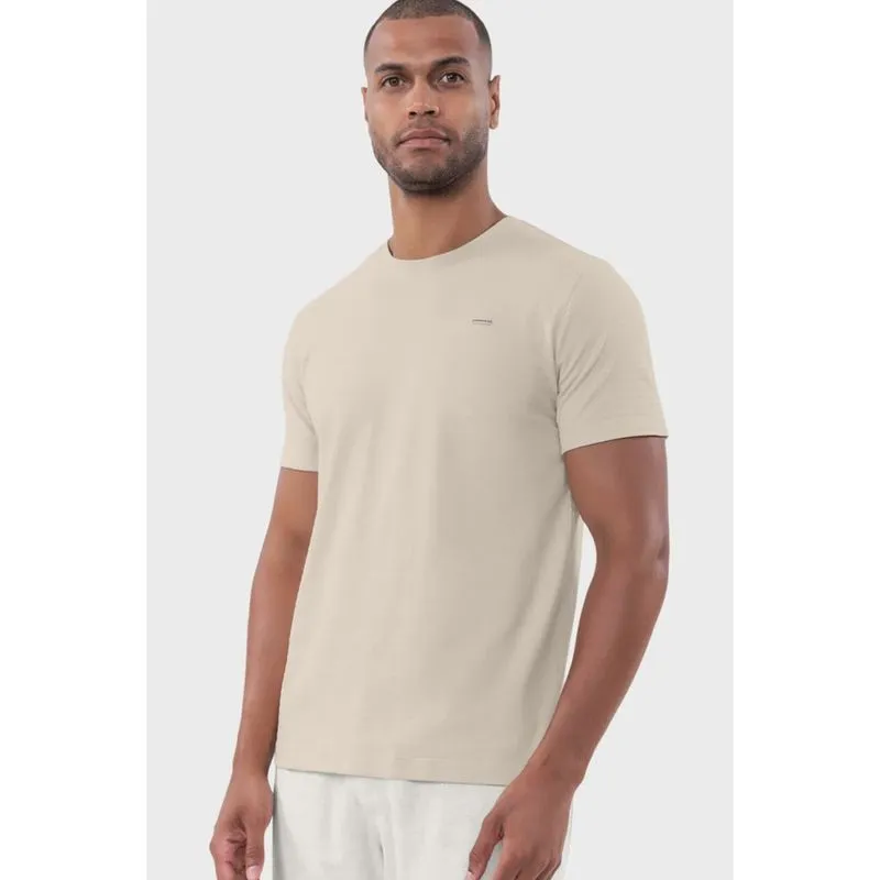 Camiseta Hangar 33 Em Malha Com Textura Bege
