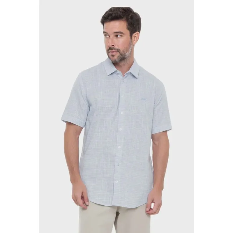 Camisa Hangar 33 Manga Curta Slim Azul Claro