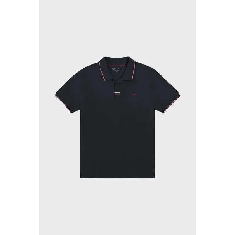 Polo Hangar 33 Malha Piquet Com Bordado Preto