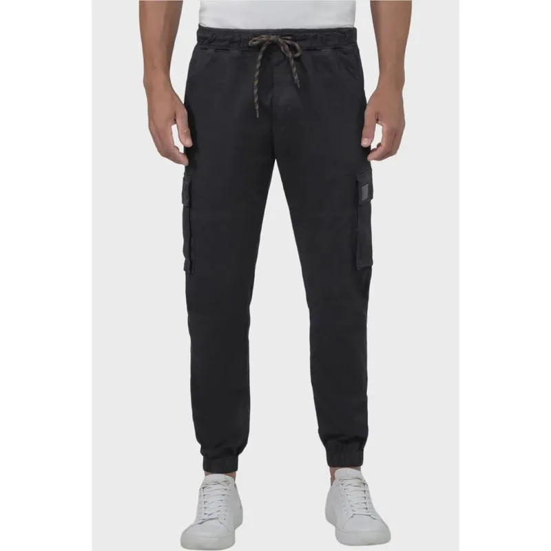 Calça Sarja Hangar 33 Jogger Com Bolso Cargo Preto
