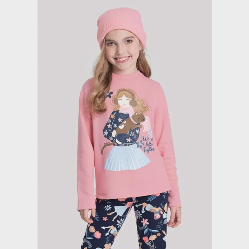 Conjunto Moletom Infantil Menina Alakazoo