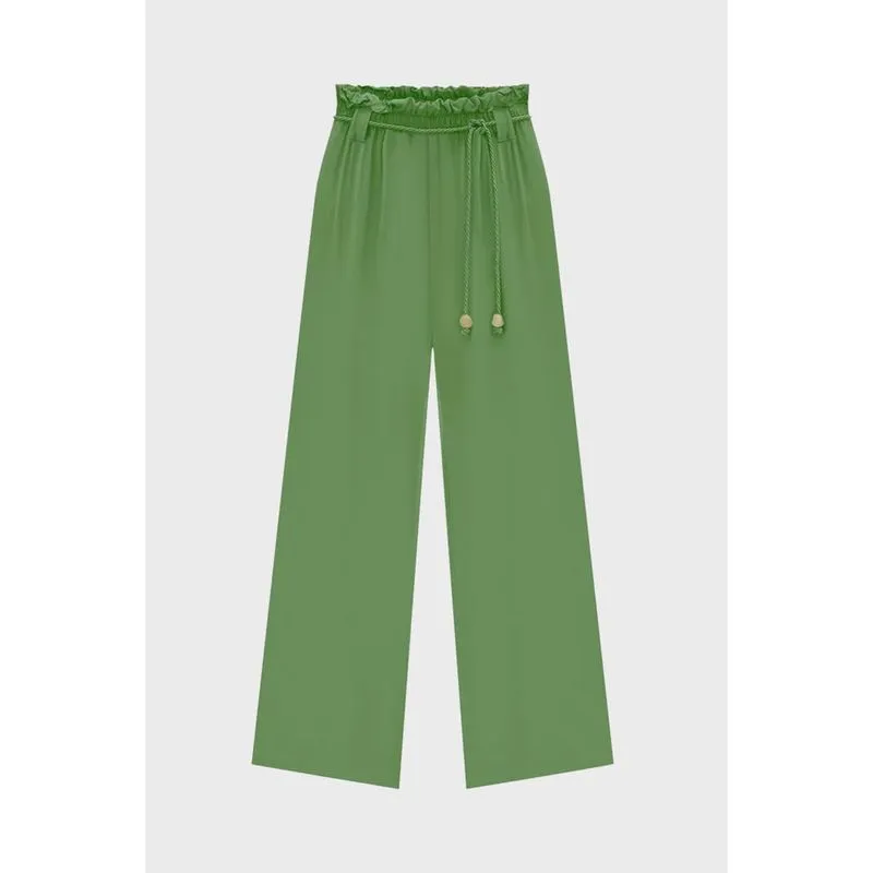 Calça Pantalona Lunender Viscose Verde