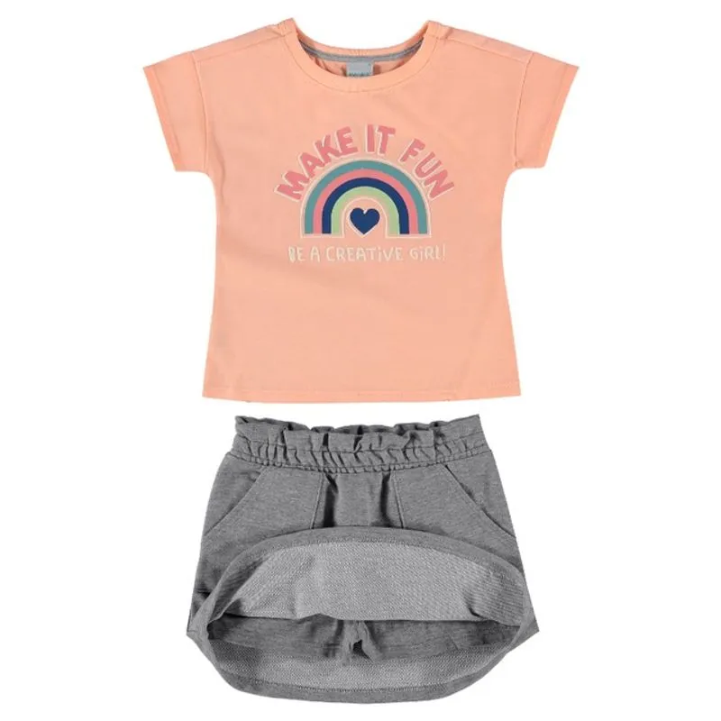 Conjunto Infantil Blusa e Saia 4 ao 8 Malwee