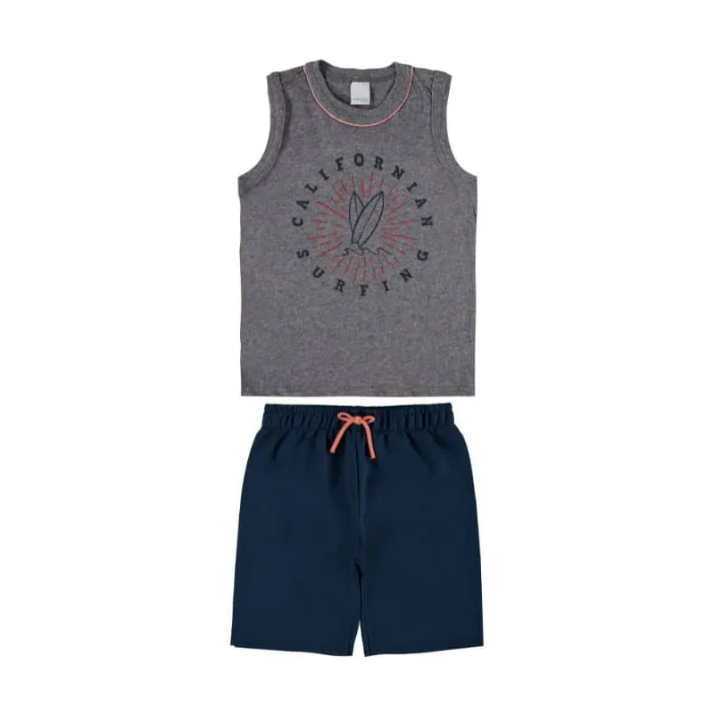 Conjunto Malwee Kids Infantil Menino Verão com Estampa Escrita Sortida 4/8 - 1000101397-MESCLA ESCURO-8