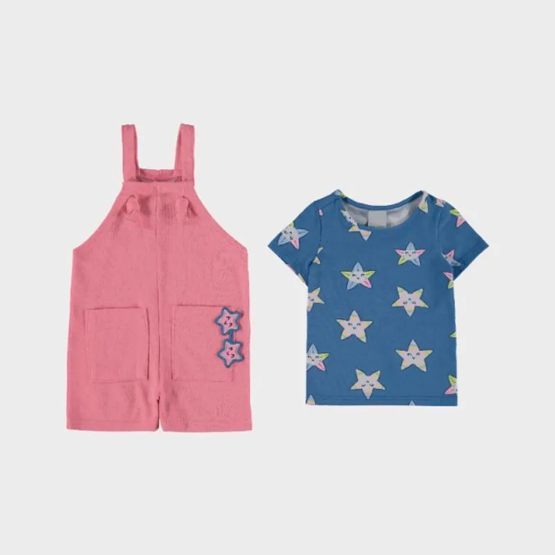 Jardineira e Blusa Infantil Meninas Malwee