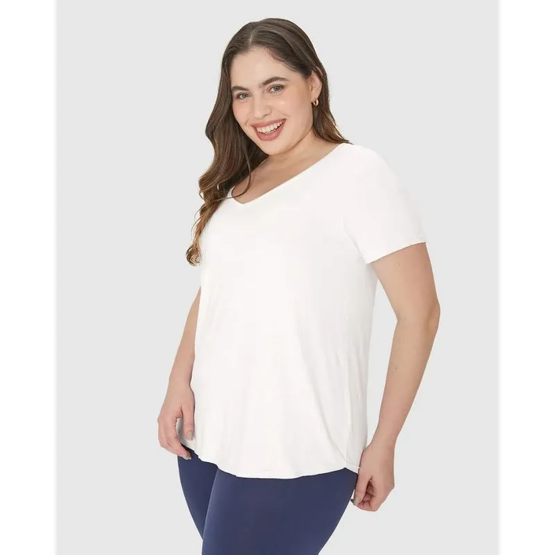 Blusa Manga Curta Feminina Plus Básica Malwee