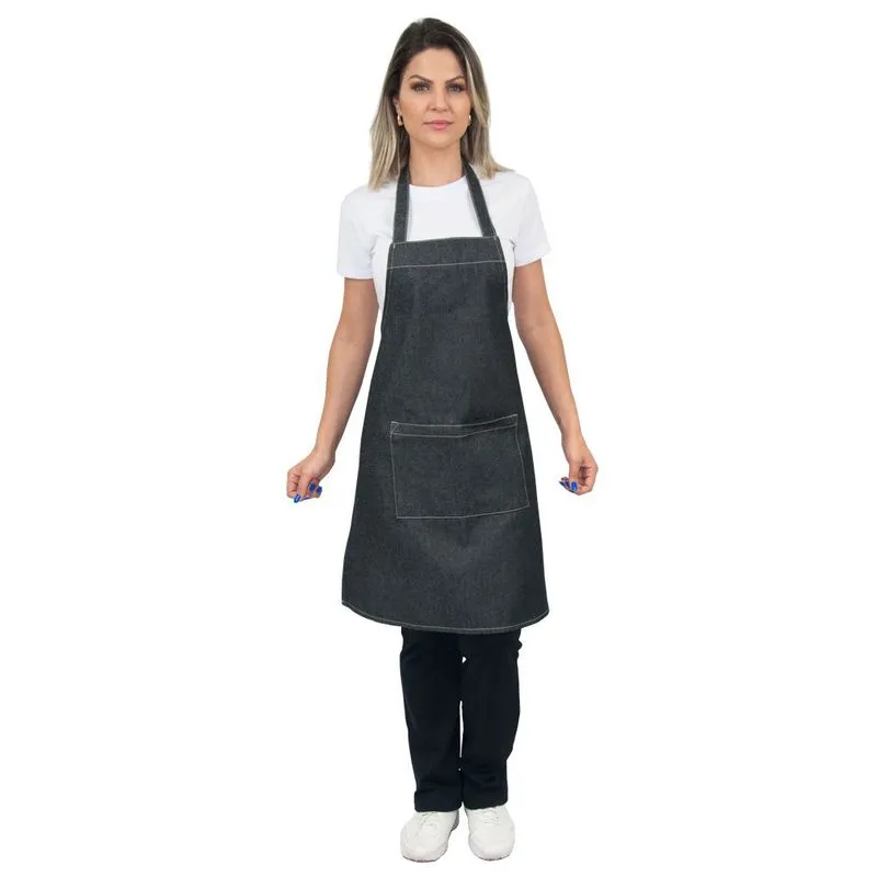 Kit 3 Avental Jeans Com Bolso