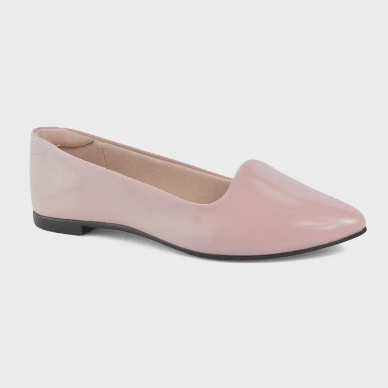 Sapatilha Moleca Casual Verniz Bico Fino Feminina Rosa