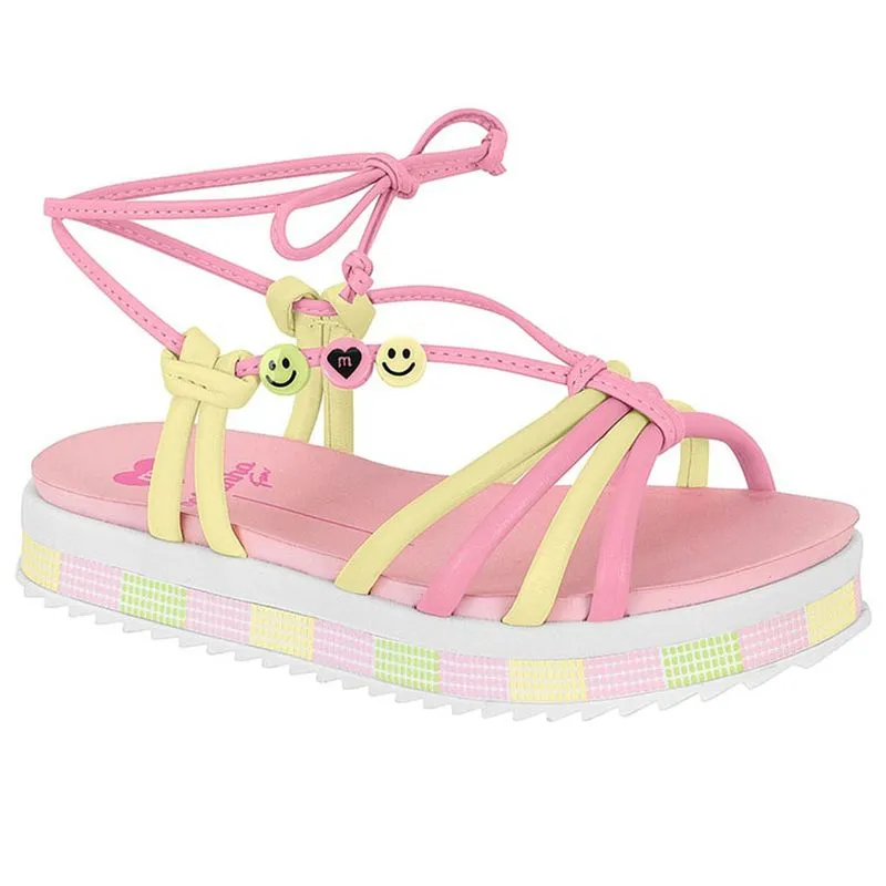 Sandália Infantil Molekinha de Amarrar Rosa 2305.1446.24168 26