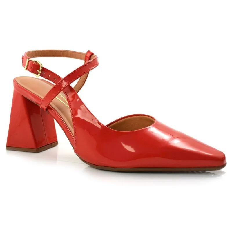 Sapato Chanel de Salto Bloco Vizzano Vermelho 1387102-13488 33
