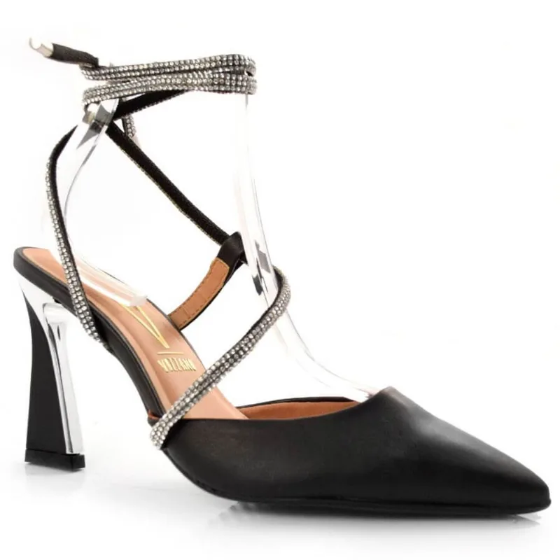 Sapato Chanel Feminino de Salto de Amarrar Vizzano Preto 1388208-24253 36