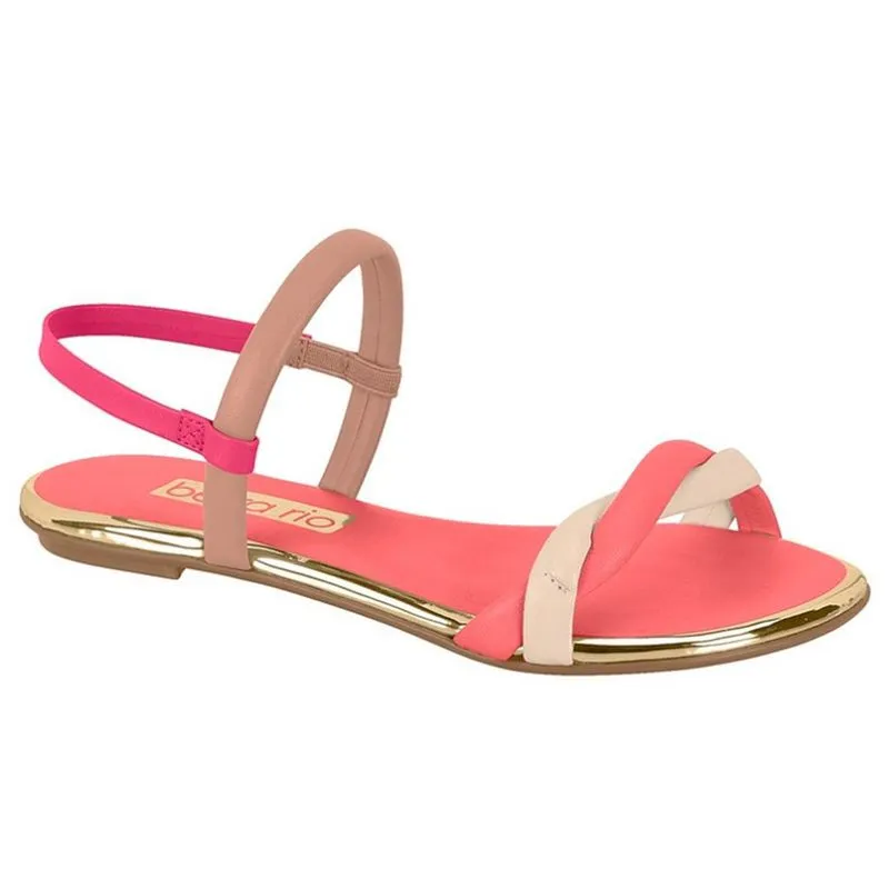 Sandália Rasteira Beira Rio Conforto Tiras Multicolor 8367 648 33/41