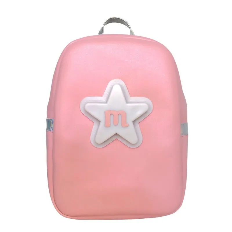 Mochila Menina Molekinha Estrela Led Rosa/Prata 20005.12