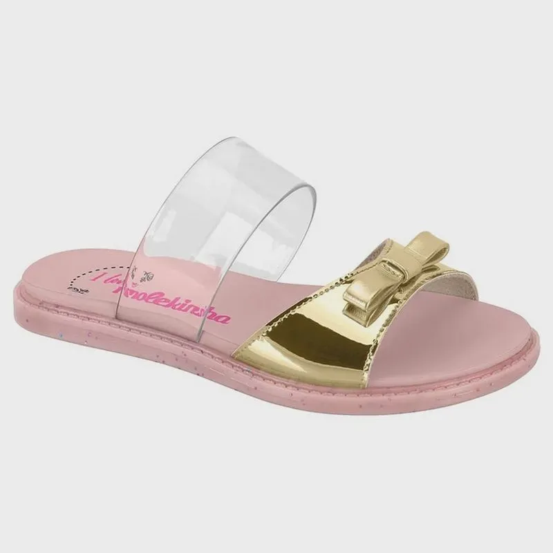 Chinelo Rasteira Menina Vinil Dourado Conforto 2312.644