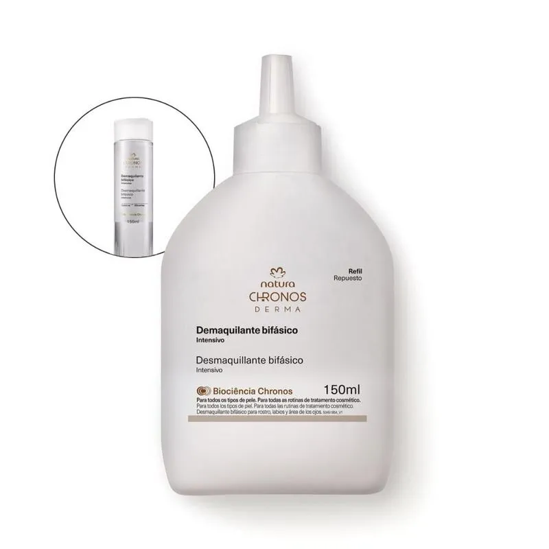 Refil Bifásico Demaquilante Intensivo Natura Chronos Derma