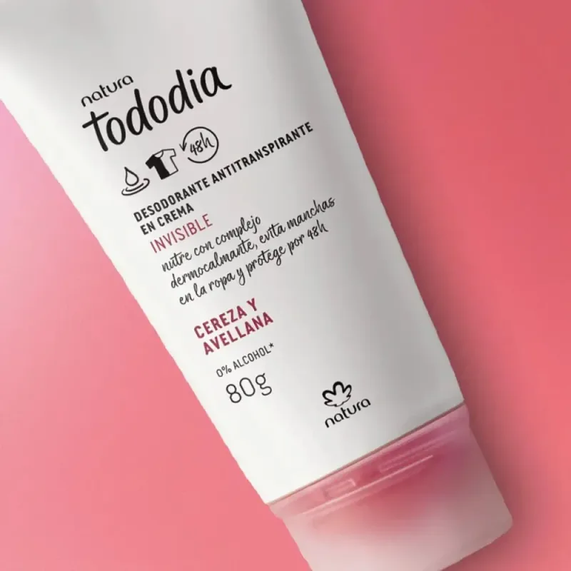 Desodorante Antitranspirante em Creme Invisível Tododia Cereja e Avelã 80 ml
