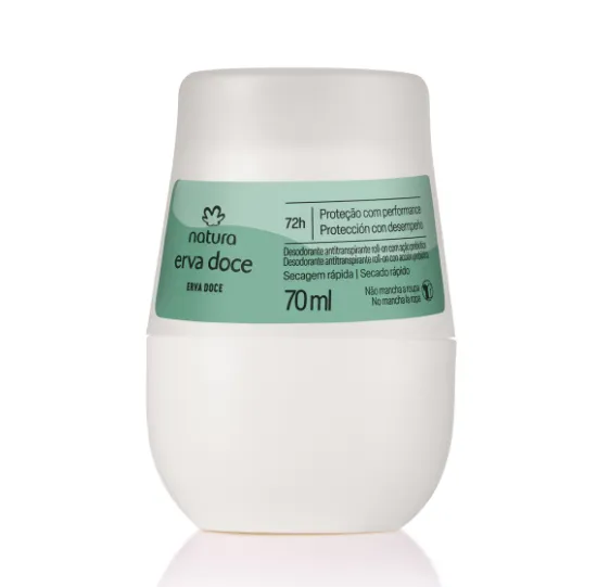 Desodorante Antitranspirante Roll-on Erva Doce 70 ml (189412) - SuperStilo Perfumaria e Moda