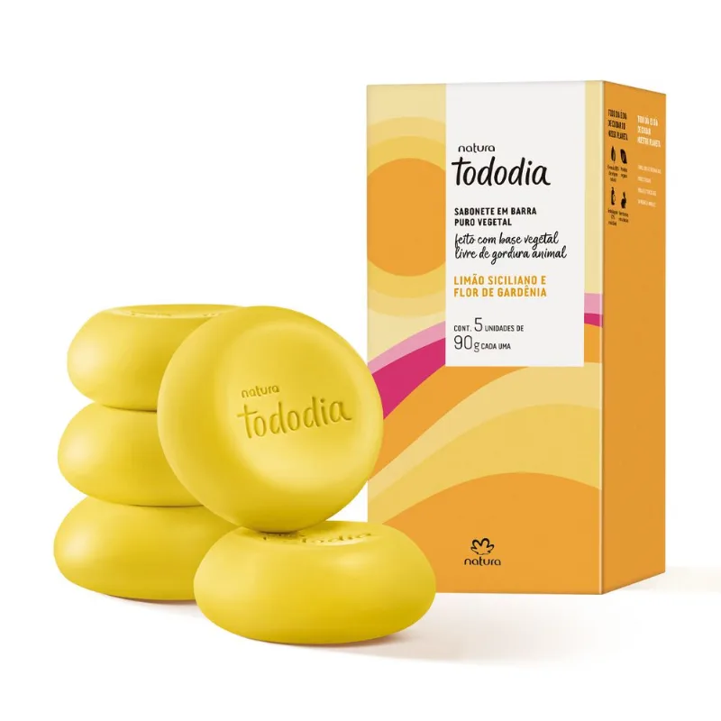 Sabonete Tododia Limão Siciliano E Flor De Gardênia 5un/90g