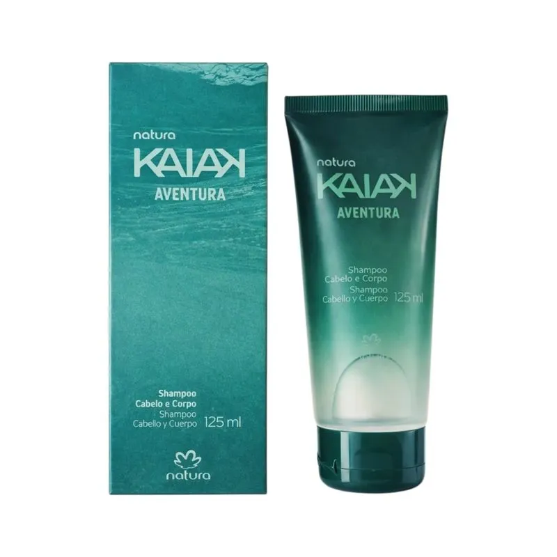 Shampoo Cabelo E Corpo Kaiak Aventura Natura Fragrância Aromática Cítrica Moderada 125ml