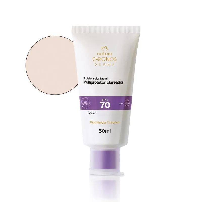 Protetor Multiclareador Natura Chronos Derma FPS 70 50ml
