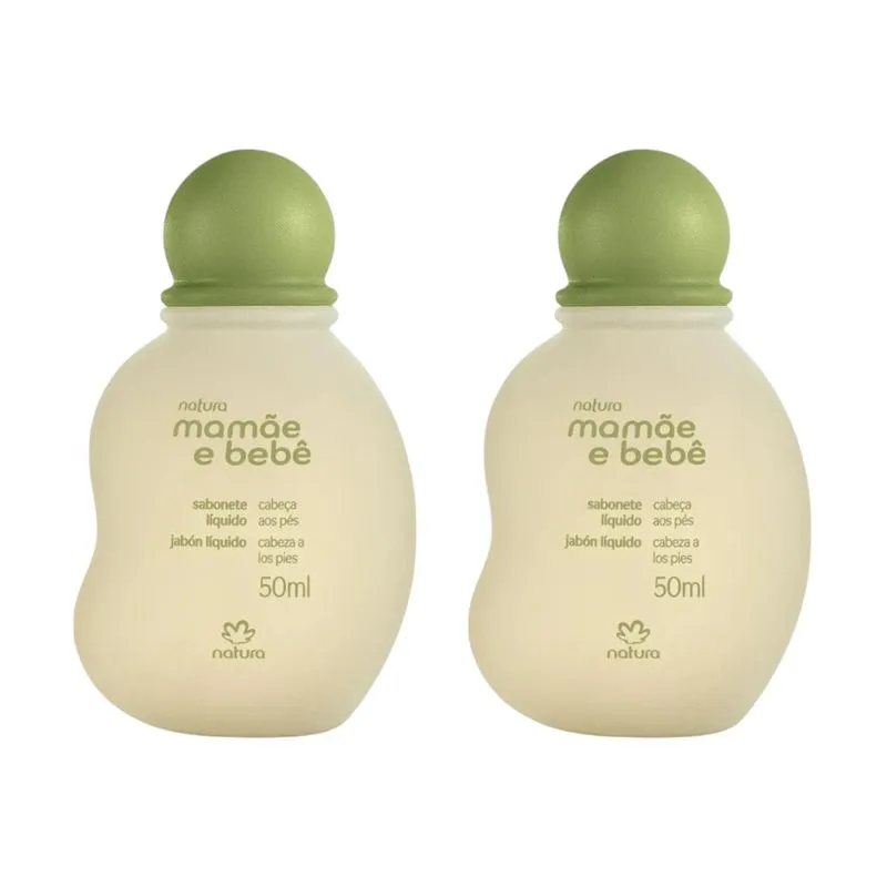 Kit 2 Sabonetes Líquido Mamãe Bebê Cabeça Aos Pés 50ml