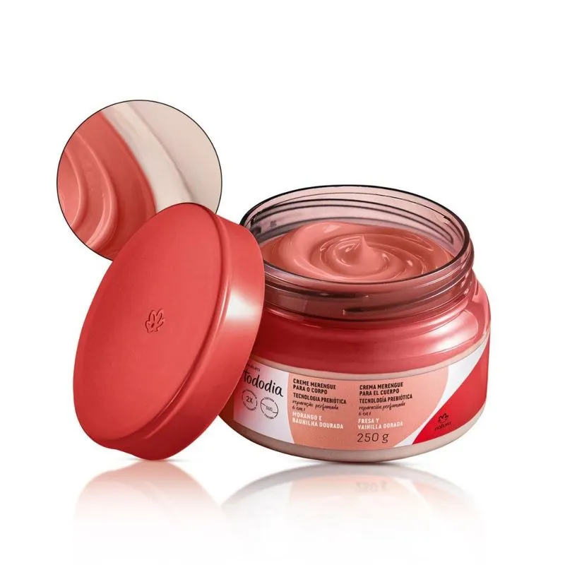 Creme Merengue para o Corpo Tododia Morango e Baunilha Dourada 250g