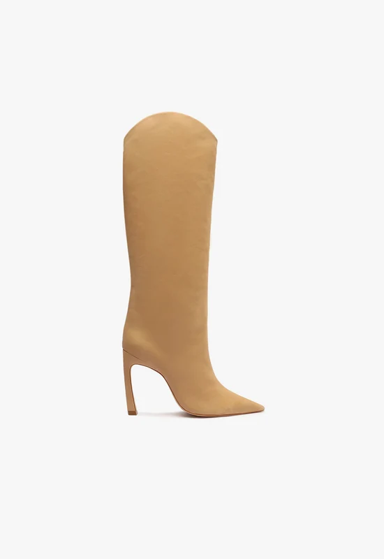 Maryana Sculpt Nubuck Boot 5 / Light Beige / Nubuck