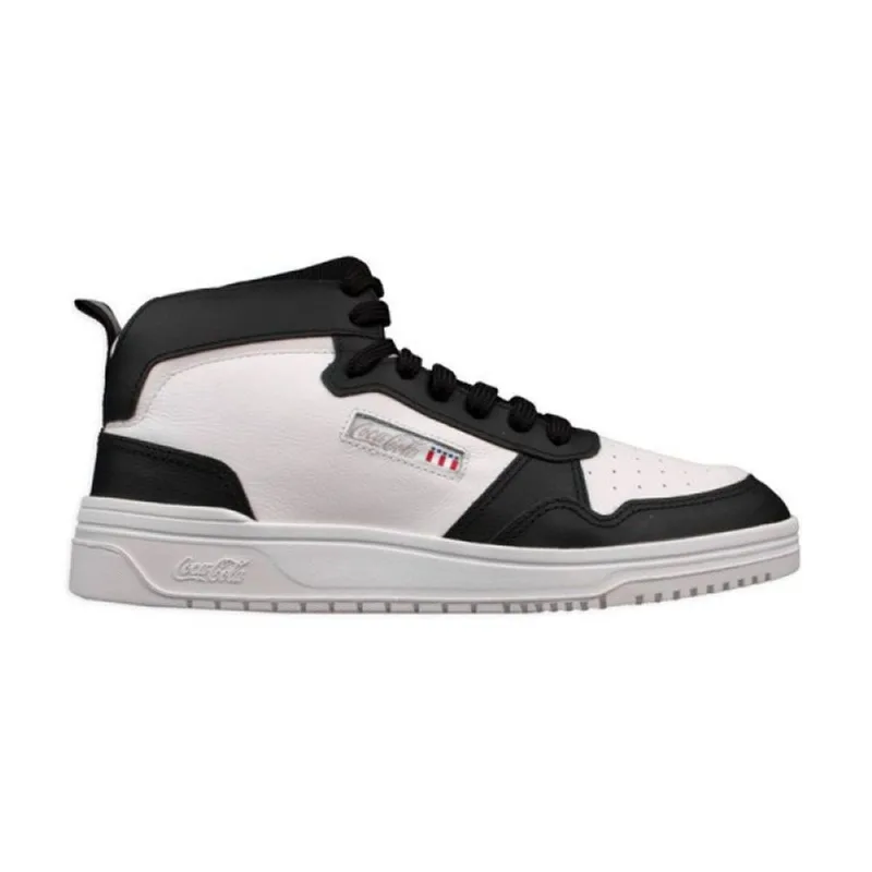 Tênis Coca-Cola March Ray Leather Hi Casual Masculino Branco 44 40 / Preto+Branco
