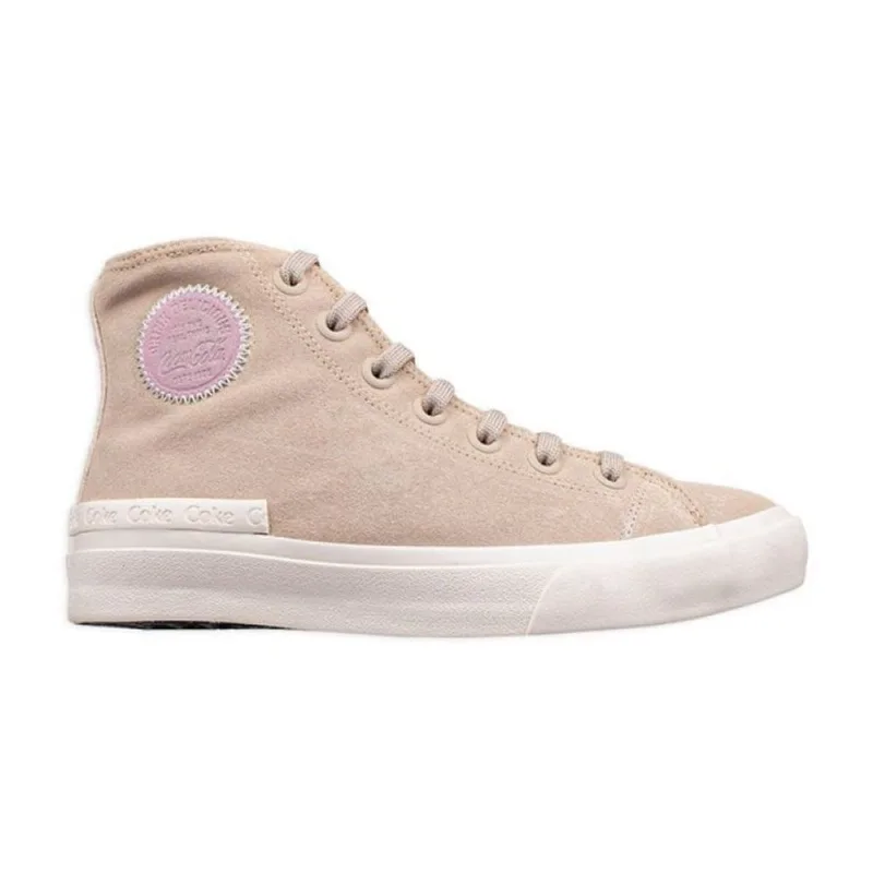 Tênis Coca-Cola Casual Sunset Suede Hi Areia e Rosa Feminino 40 39 / Areia