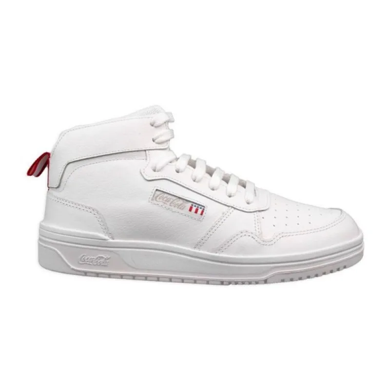 Tênis Coca Cola March Ray Leather Hi Masculino All White 39 44 / Branco