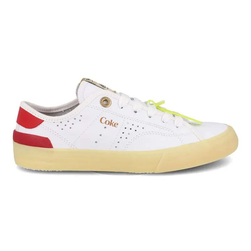 Tênis Casual Coca-Cola Fortune Leather Feminino Branco 37